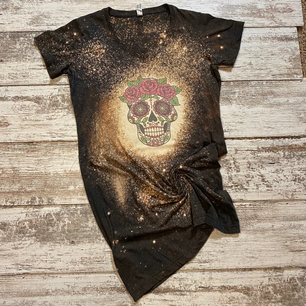 Bleached Sugar Skull V-Neck Dress